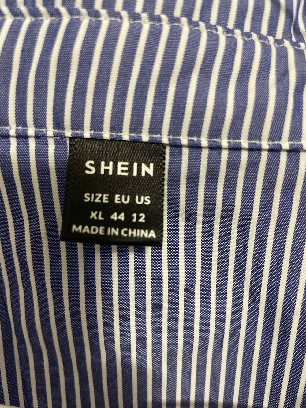 SHEIN Blue and White Pinstripe Wrap Maxi Dress - Picture 4 of 4